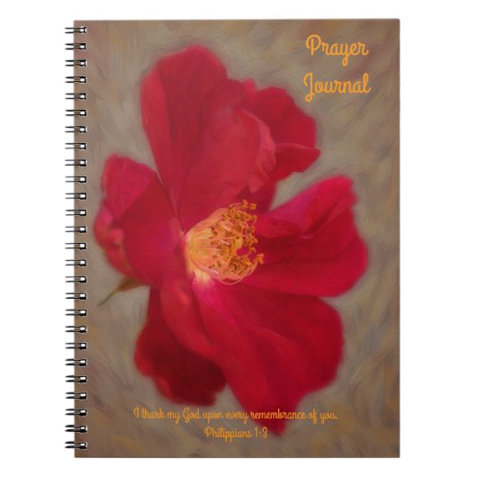 Red Rose Art Prayer Journal Bijbelvers Notitieboek (Voorkant)