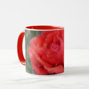 Red Rose Artsy Flower Floral Mok