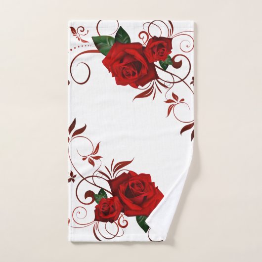 Red Rose Bathroom Towel sets Bad Handdoek (Handdoek)