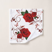 Red Rose Bathroom Towel sets Bad Handdoek (Wasdoekje)