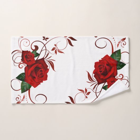 Red Rose Bathroom Towel sets Bad Handdoek (Handdoek)