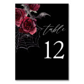 Red Rose & Bats Halloween - Zwart Kaart (Achterkant)