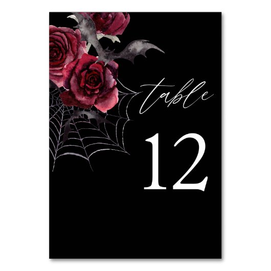 Red Rose & Bats Halloween - Zwart Kaart (Voorkant)