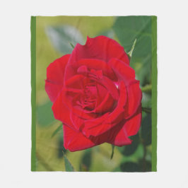 Red Rose Beauty Fleece Deken