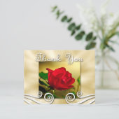 Red Rose Bedankt Briefkaart (Staand voorkant)