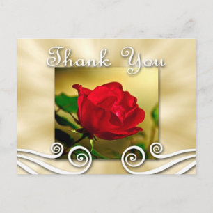 Red Rose Bedankt Briefkaart