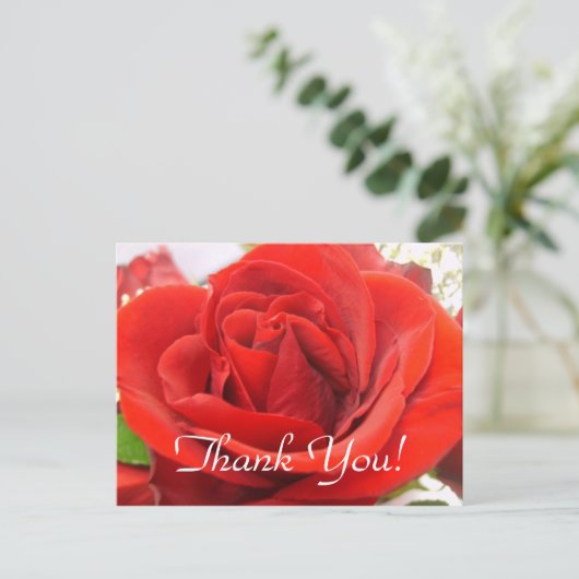Red Rose bedankt! Briefkaart (Staand voorkant)
