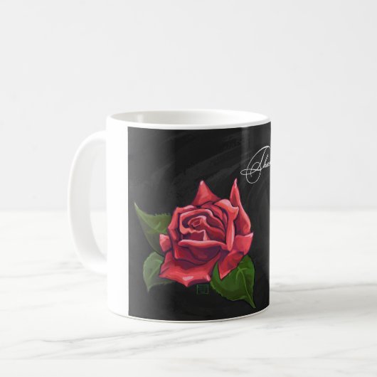 Red Rose Bedankt Koffiemok (Voorkant links)