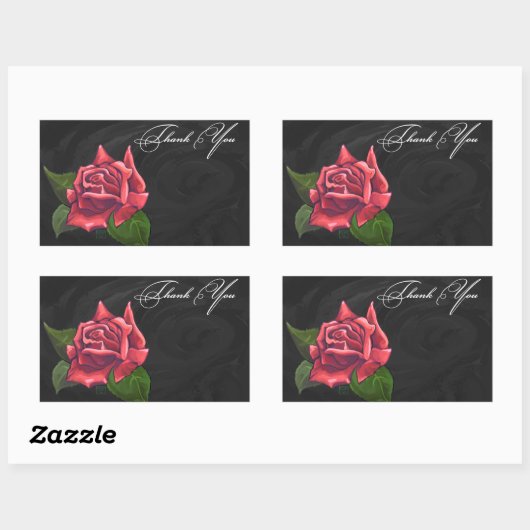 Red Rose Bedankt Rechthoekige Sticker (Vel)
