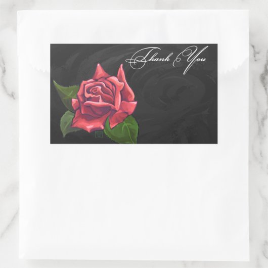 Red Rose Bedankt Rechthoekige Sticker (Tas)