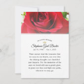 Red Rose Bedankt voor je sympathiewoorden (Achterkant)