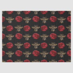 Red Rose Bee Series Design 16 Weefselpapier Tissuepapier