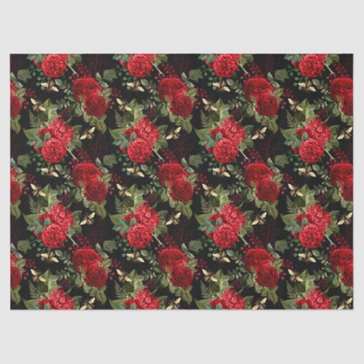 Red Rose Bee Series Design 18 Tissue Paper Tissuepapier (Voorkant)