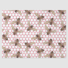 Red Rose Bee Series Design 52 Tissuepapier