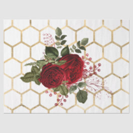 Red Rose Bee Series Design 66 Tissuepapier