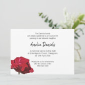 Red Rose begrafenisaankondiging Kaart (Staand voorkant)