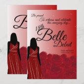 Red Rose Belle 18e verjaardag Kaart (Voorkant / Achterkant)