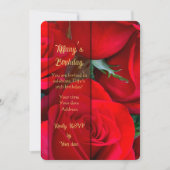 Red Rose Birthday Card Bedankkaart (Voorkant)