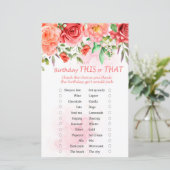 Red Rose Birthday Dit of dat spel (Staand voorkant)