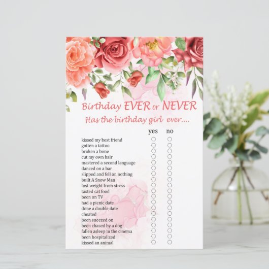 Red Rose Birthday Ever of Nooit Game (Staand voorkant)