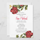  Red Rose Birthday Lunch Kaart (Voorkant)