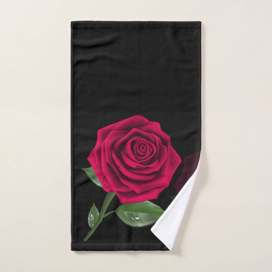 Red Rose Black Bad Handdoek (Handdoek)