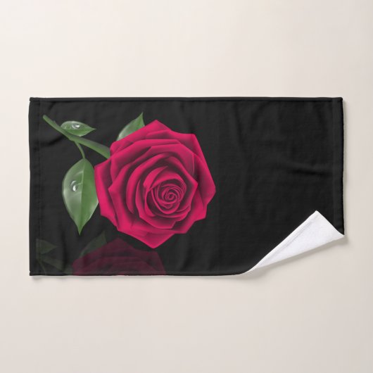 Red Rose Black Bad Handdoek (Handdoek)