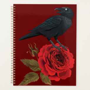 Red Rose Black Bird Raven Planner