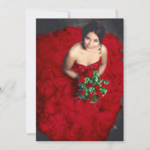 Red Rose Black en Gold Quinceañera Bedankkaart (Achterkant)