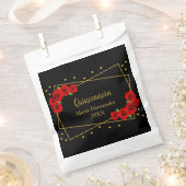Red Rose Black en Gold Quinceañera Bedankzakje (Geknipt)