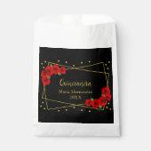 Red Rose Black en Gold Quinceañera Bedankzakje (Voorkant)