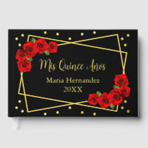 Red Rose Black en Gold Quinceañera