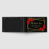 Red Rose Black en Gold Quinceañera Gastenboek (Volledig)
