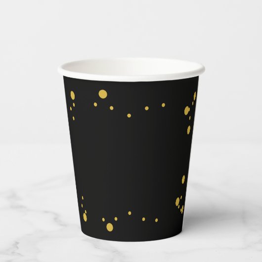 Red Rose Black en Gold Quinceañera Papieren Bekers (Achterkant)