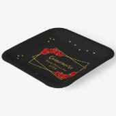 Red Rose Black en Gold Quinceañera Papieren Bordje (Gebogen)