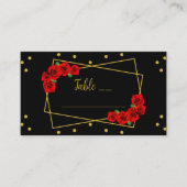 Red Rose Black en Gold Quinceañera Plaatskaartje (Voorkant)