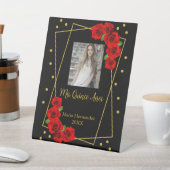 Red Rose Black en Gold Quinceañera Reclamebord Met Voetstuk (Insitu)