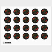 Red Rose Black en Gold Quinceañera Ronde Sticker (Vel)