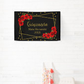 Red Rose Black en Gold Quinceañera Spandoek (Insitu)