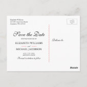 Red Rose Black Flourish Wedding Save the Date Briefkaart (Achterkant)