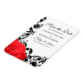 Red Rose Black Flourish Wedding Save the Date Magneet (Linkerzijde)