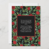 Red Rose Black Foto Afstuderen Aankondiging (Achterkant)