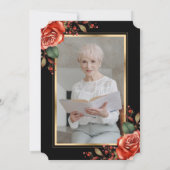 Red Rose Black Gold Fotoviering van het Leven Kaart (Achterkant)