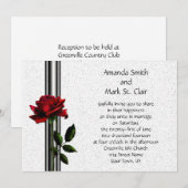 Red Rose Black Stripes Weddenschap Kaart (Voorkant / Achterkant)