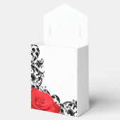 Red Rose Black Vlourish Personalized Wedding Bedankdoosjes (Geopend)