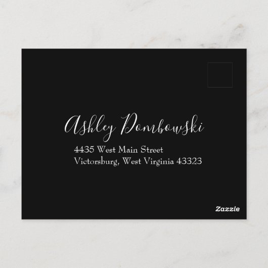 Red Rose Black Wedding Gothic Dark Briefkaart (Achterkant)