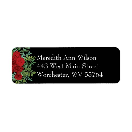 Red Rose Black Wedding Gothic Dark Etiket (Voorkant)