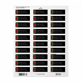 Red Rose Black Wedding Gothic Dark Etiket (Full Sheet)