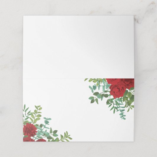 Red Rose Black Wedding Gothic Dark Plaatskaartje (Buitenkant ongevouwen)
