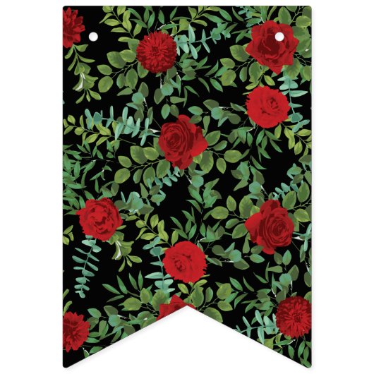 Red Rose Black Wedding Gothic Dark Vlaggetjes (Tweede vlag)